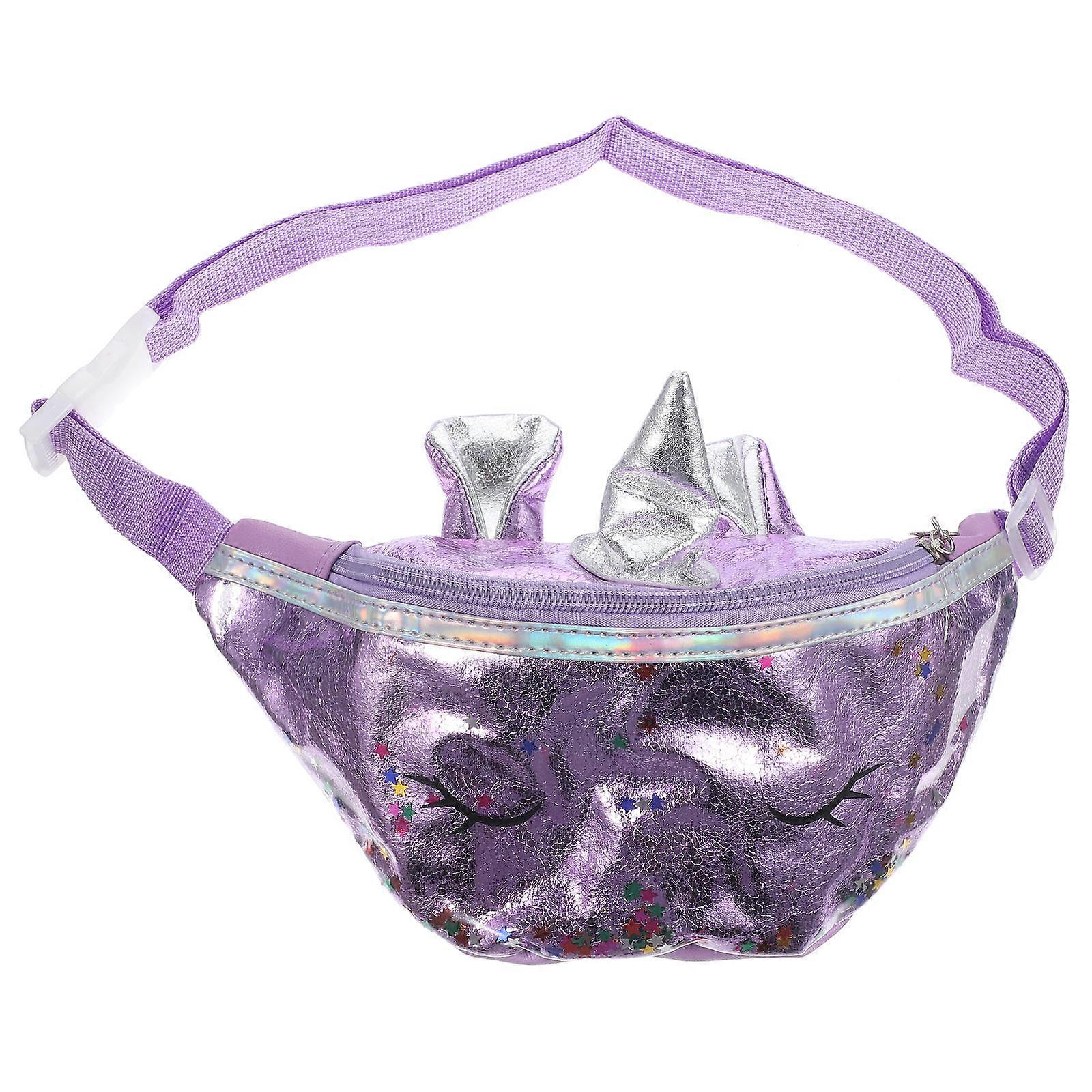 Lovely Unicorn Crossbody Bag for Kids Made of Durable PU in Purple Perfect for Shopping and Traveling