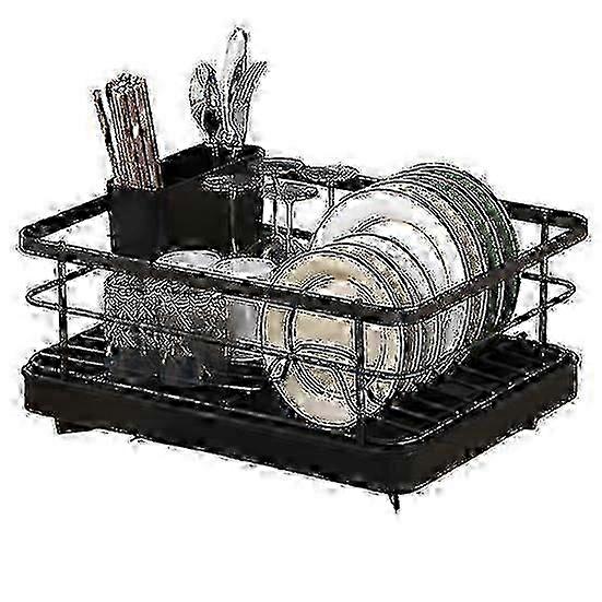 Auto-Drain Dish Rack, Non-Slip Kitchen Drainer with Easy Assembly hwy