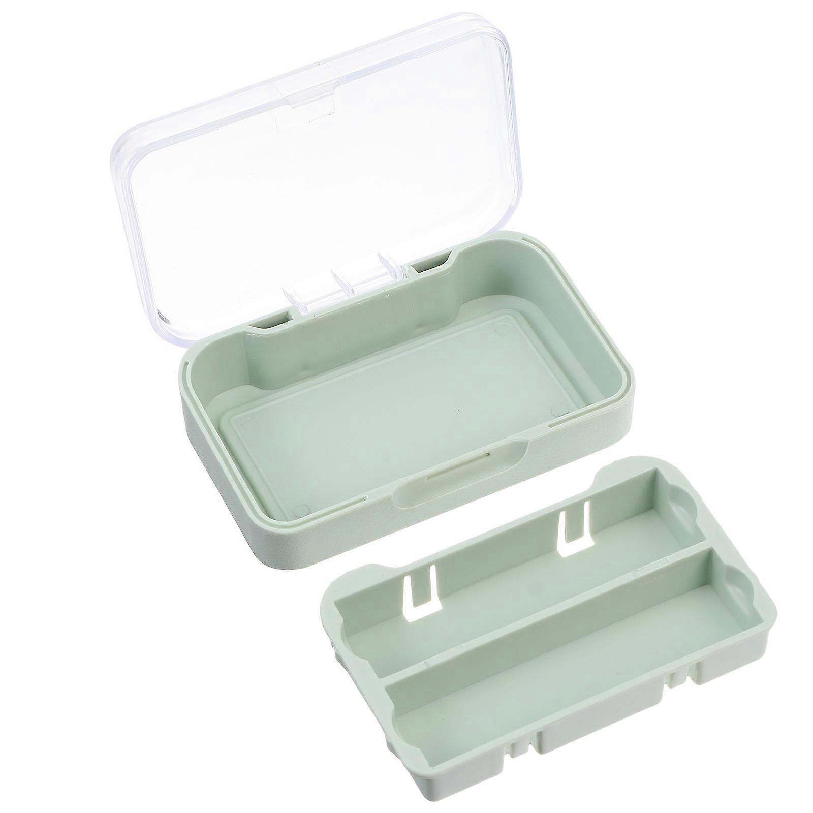 Lipstick Holder Box Portable Storage Organizer For Daily Use With Mirror In Green 1Set