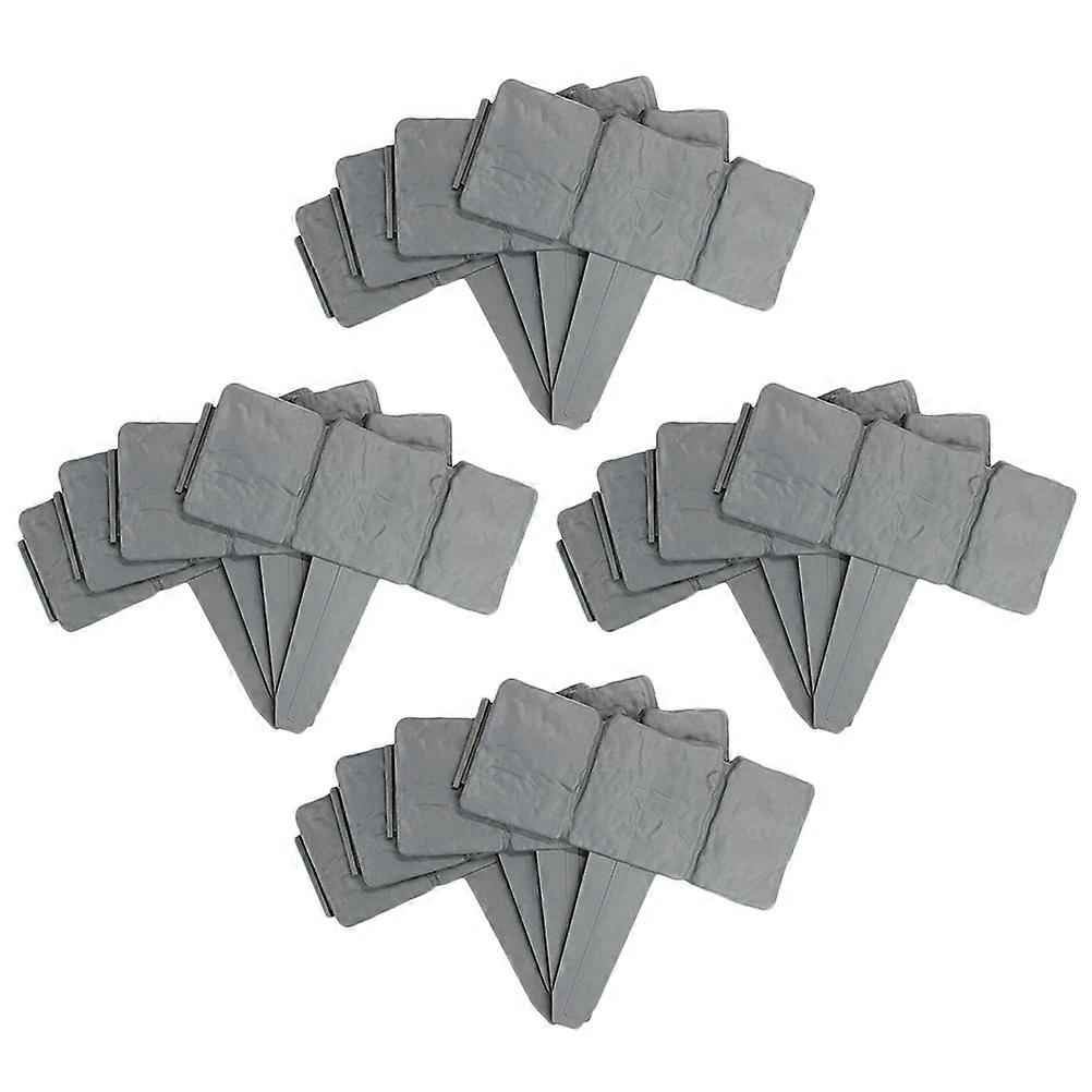 20 Pcs Grey Plastic Fence Boards for Garden Use Easy to Clean and Maintain Simulate