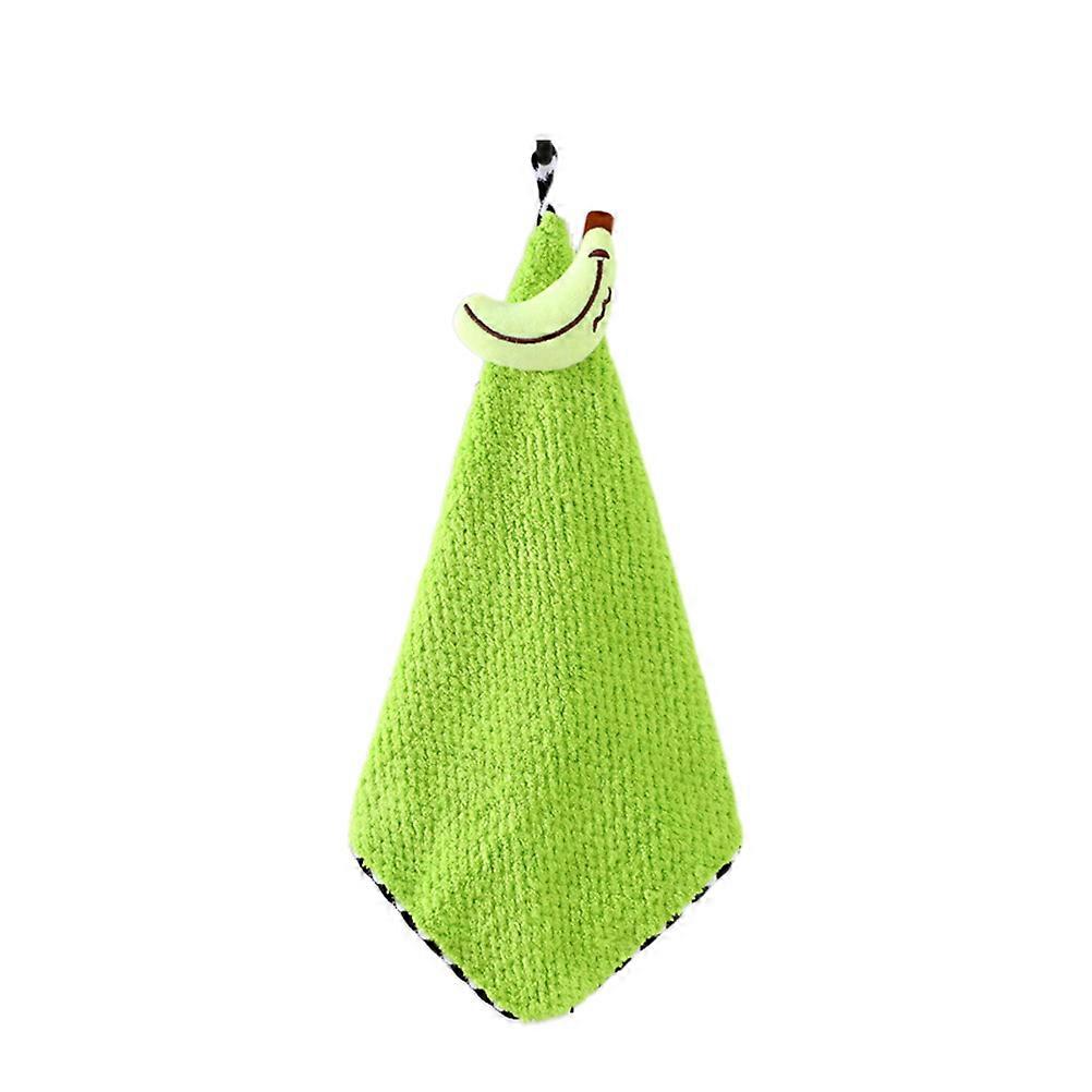 Dish Drying Towels Absorbent Hanging Hand Towel Kitchen Green 30x30cm Soft Towel 1Pcs