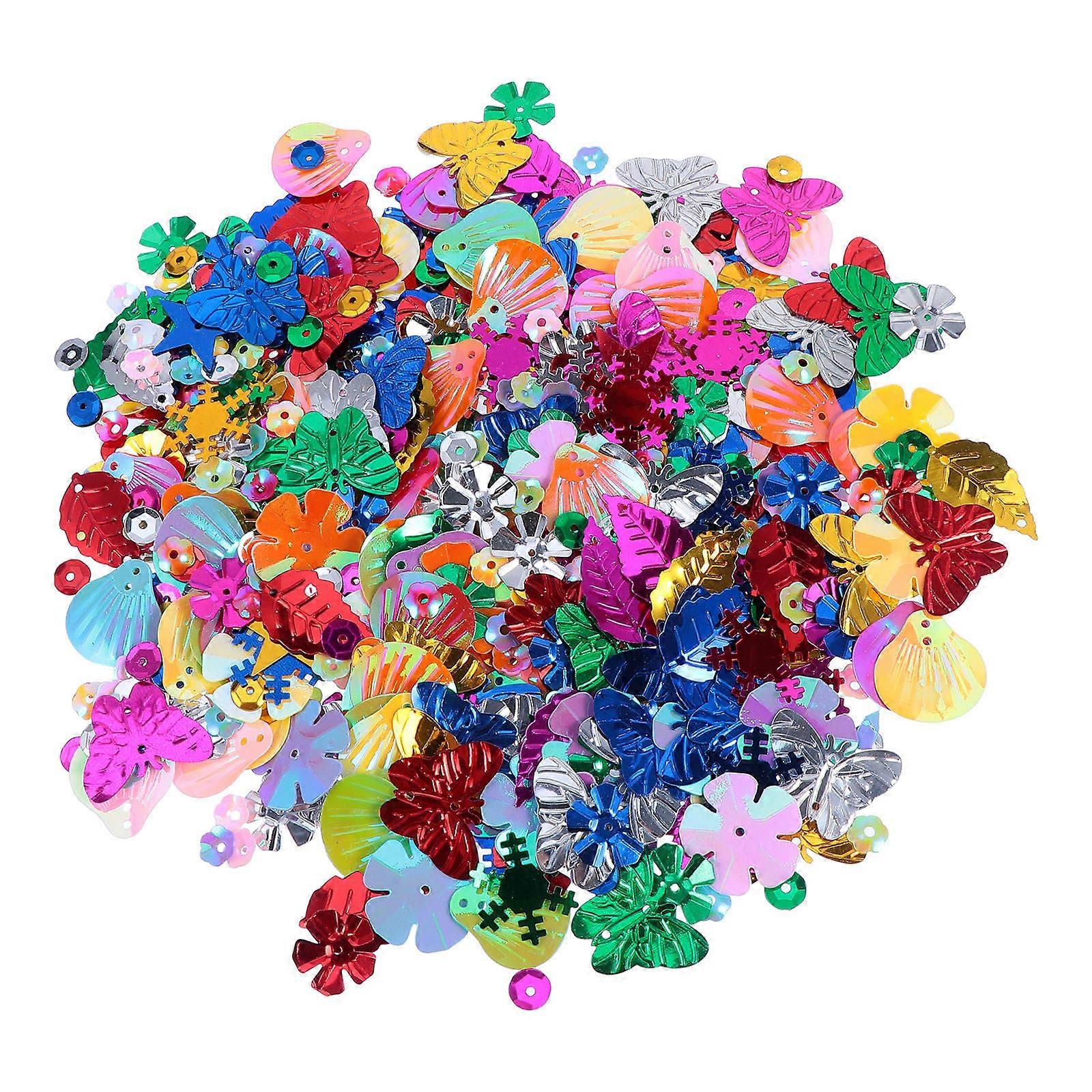 2 Packs DIY Paillettes Craft Supplies Assorted Styles Colorful Sequin Beads for Sewing Handmade Decor Projects