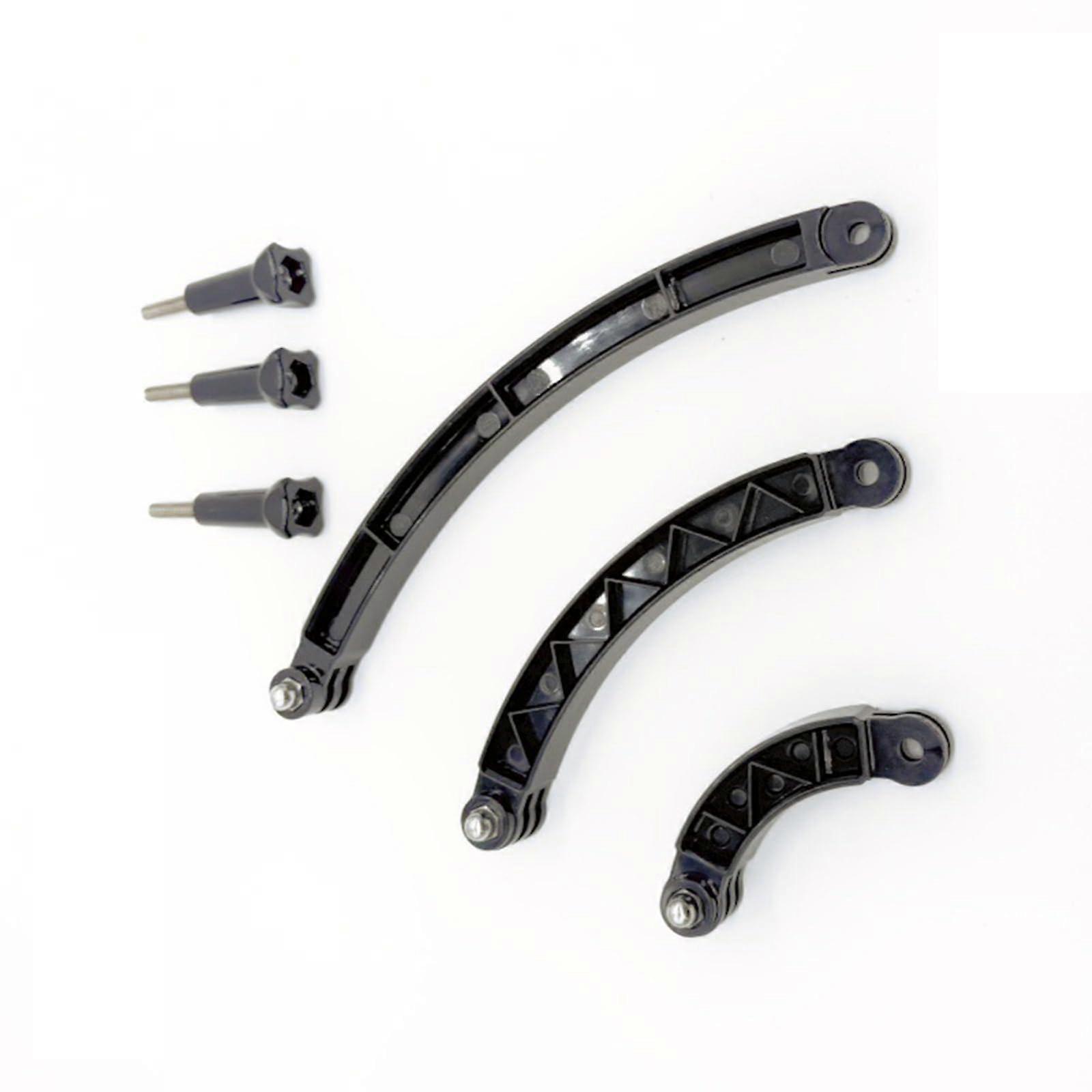 3-Length Helmet Extension for Action Cameras, Curved Sticks 7.5/13.5/19.5 cm, Durable Sports Camera Mounting Solution