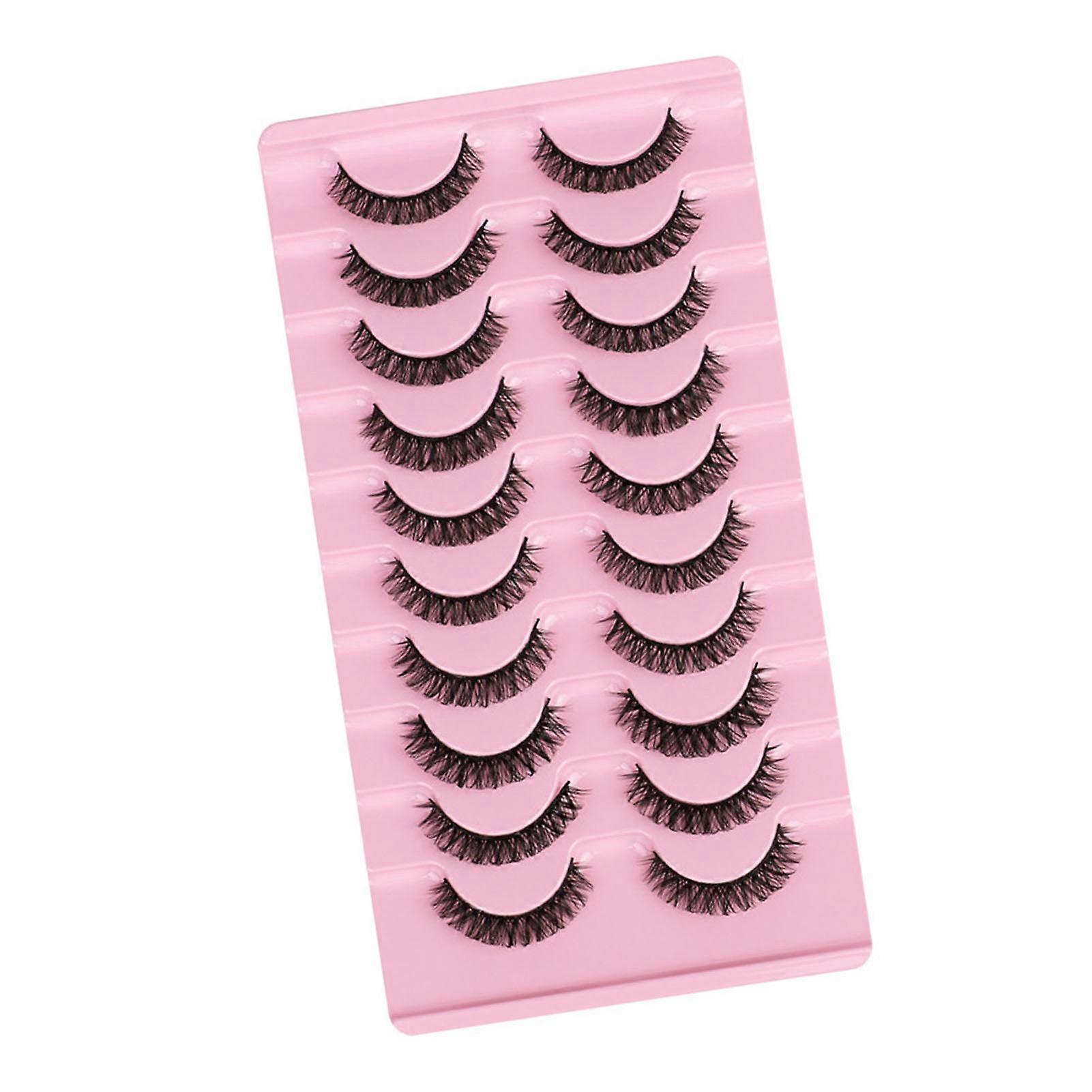 10 Pairs Reusable Self Adhesive Eyelashes No Glue   or Eyeliner Needed Natural Thick False Lashes   Extension