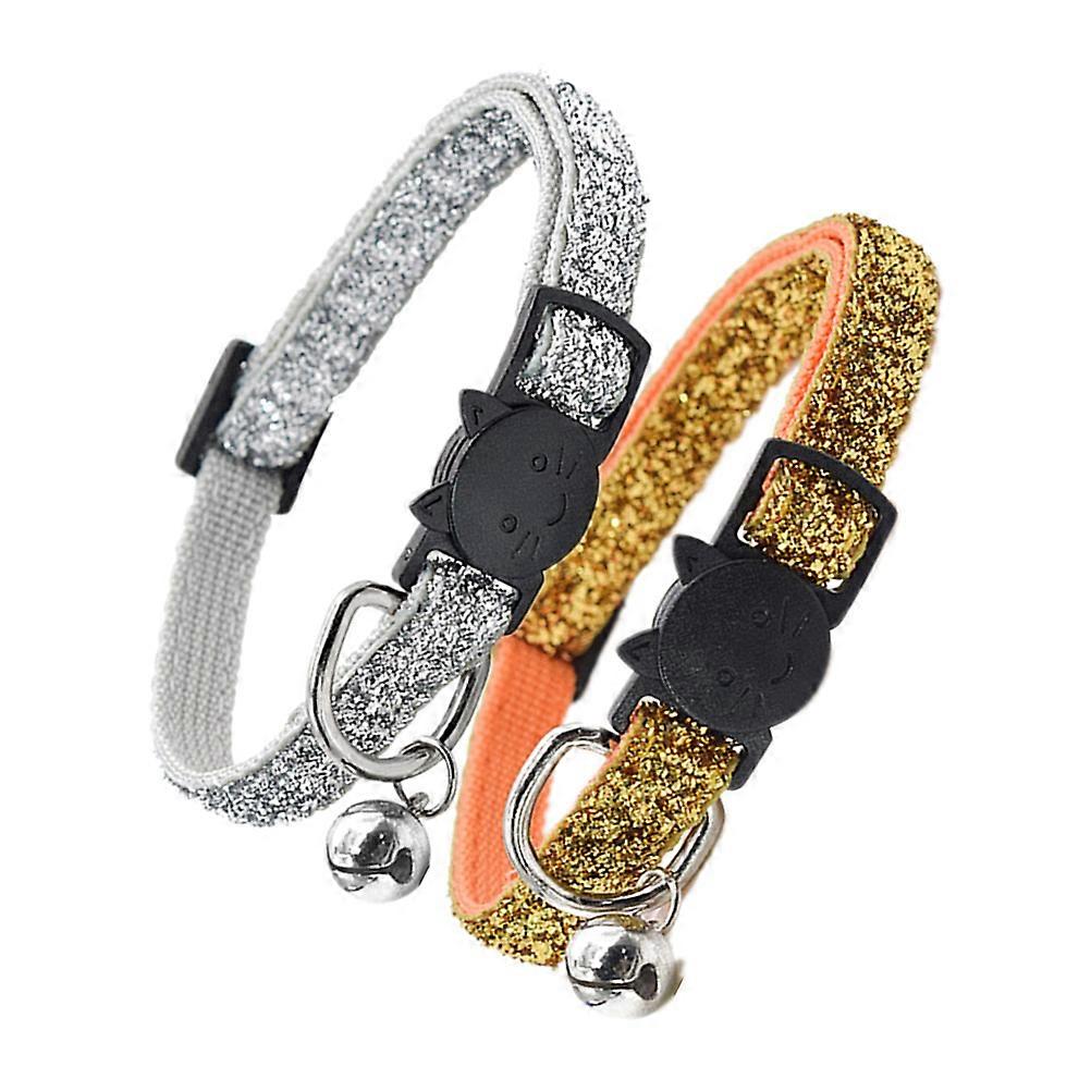 Comfortable Cat Neck Ring With Adjustable Features For Stylish Kitten Pets In Assorted Color 2Pack Essential Supplies
