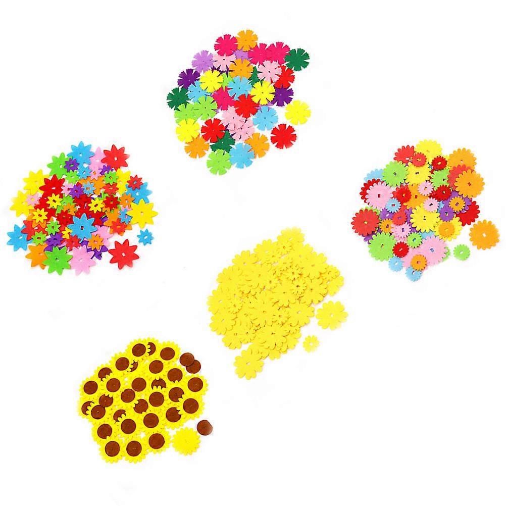 5 סטים DIY בד לא ארוג מדבקות עלי כותרת פרחים לפרויקטים של יצירה, קישוט גן ילדים ופעילויות יצירתיות