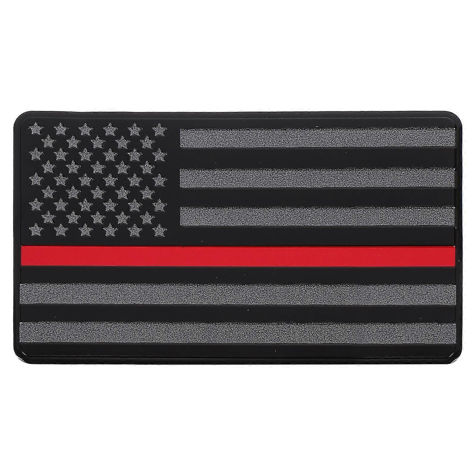 3D Car Decorative Sticker Metal Flag-Shaped for Automotive Use Red 12.5X7.5cm 1Pack