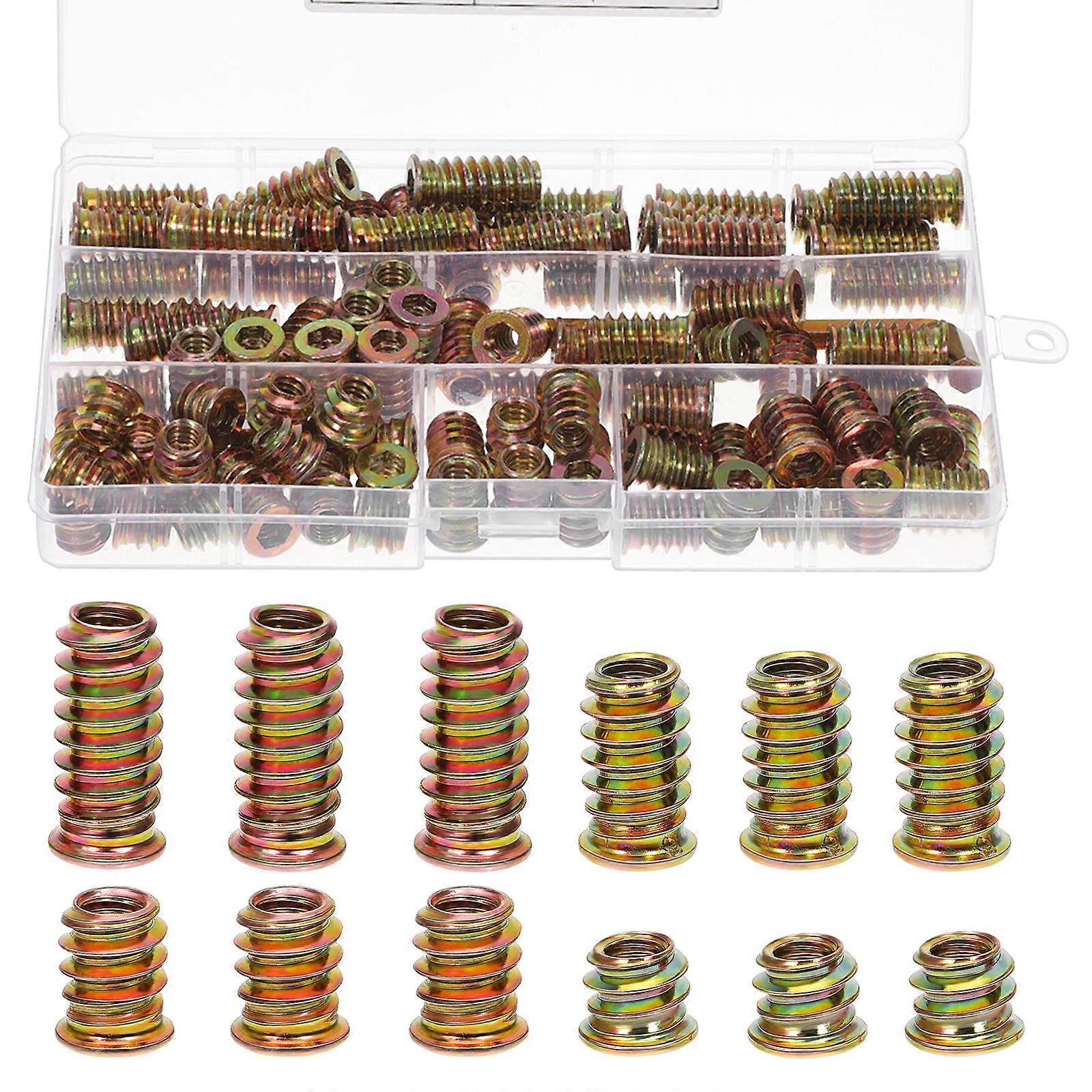 Fasteners Hardware For Wood Furniture Skilled Workers 100Pack Golden Drive Screw Inserts For Secure Connection