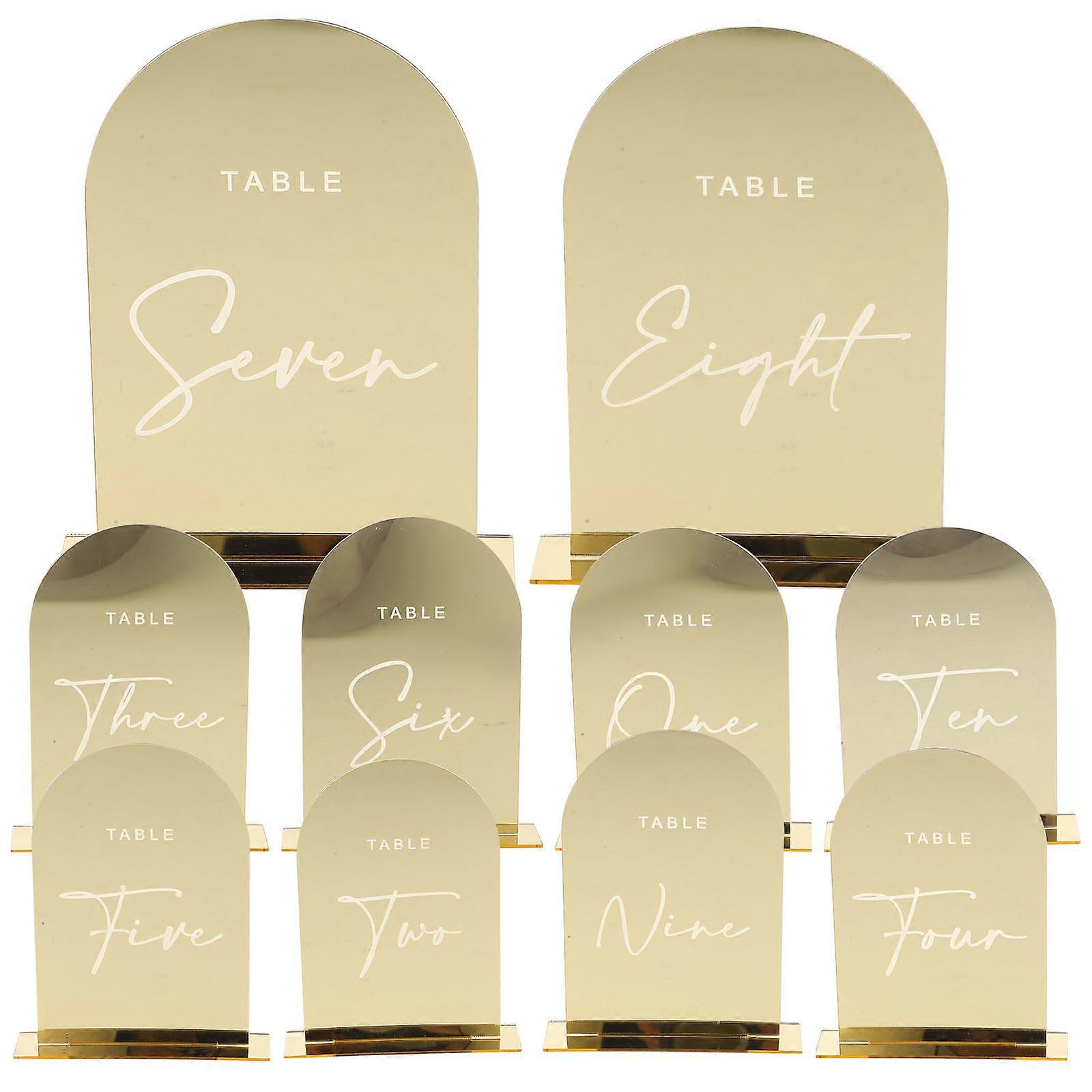 Golden Acrylic Wedding Sign for DIY Table Numbers Practical and 10 Pcs
