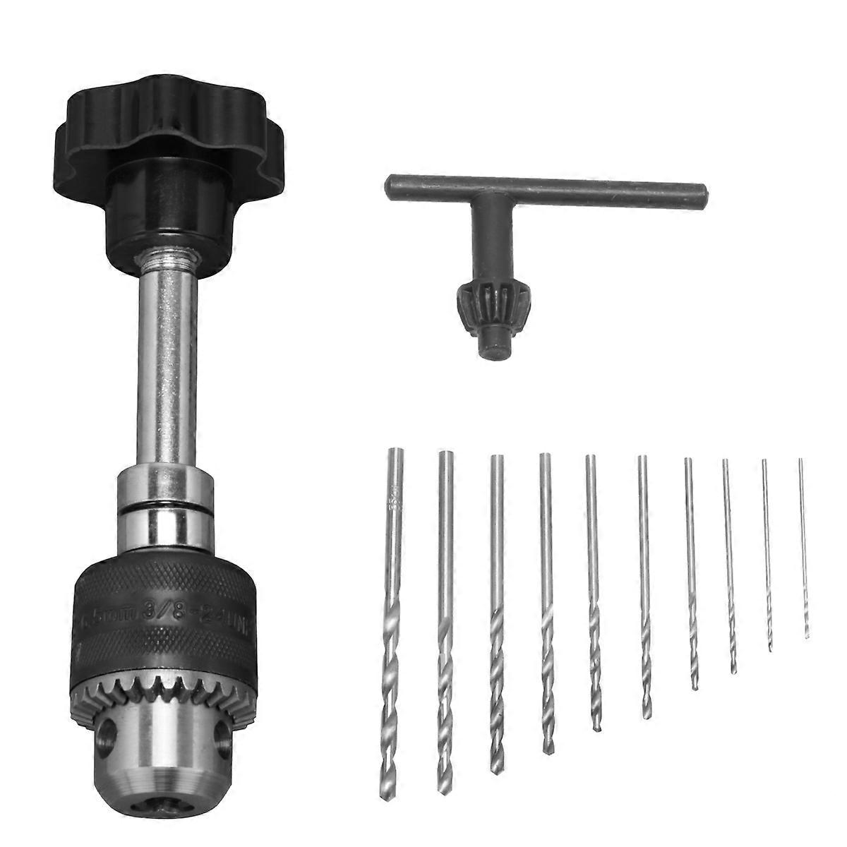 Drilling Rotary Tool Hand Drill Set Ideal For Jewelry And Woodworking Tasks With 0.5-6.5MM Size Consists Of 1PC Hand Drill And 10PCS Drill Head