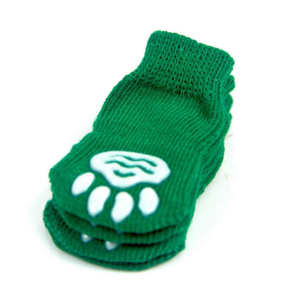 冬の機会に暖かさとスタイルを提供するペットのためのファッショナブルなグリーンクリスマスストッキング4個