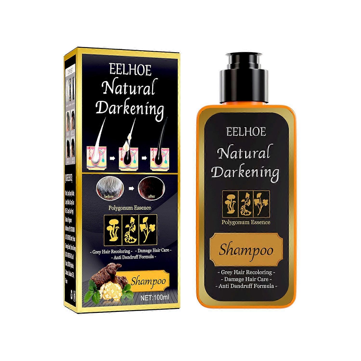 EELHOE Polygonum Multiflorum Extract Hair Growth Shampoo 100ml Natural He Shou Wu Shampoo for Gray &