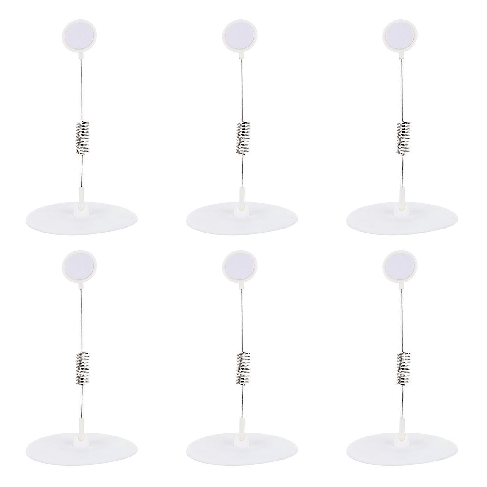 Plastic Sign Holder Clips For Retail Supermarkets 6Pcs Round Base Price Display White