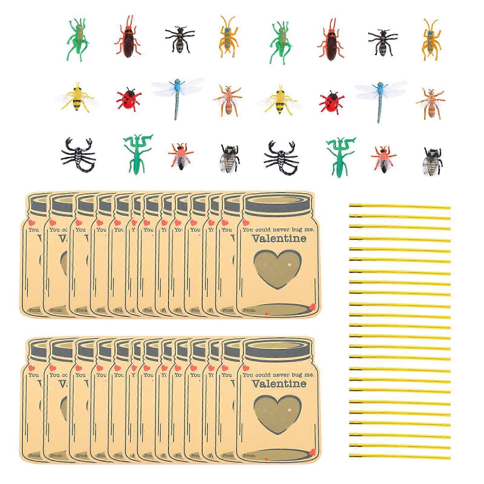 Valentine's Day Greeting Cards with Bugs – Lightweight Creative Cards for Classroom Parties and Preschool Exchanges – Ideal for Boys