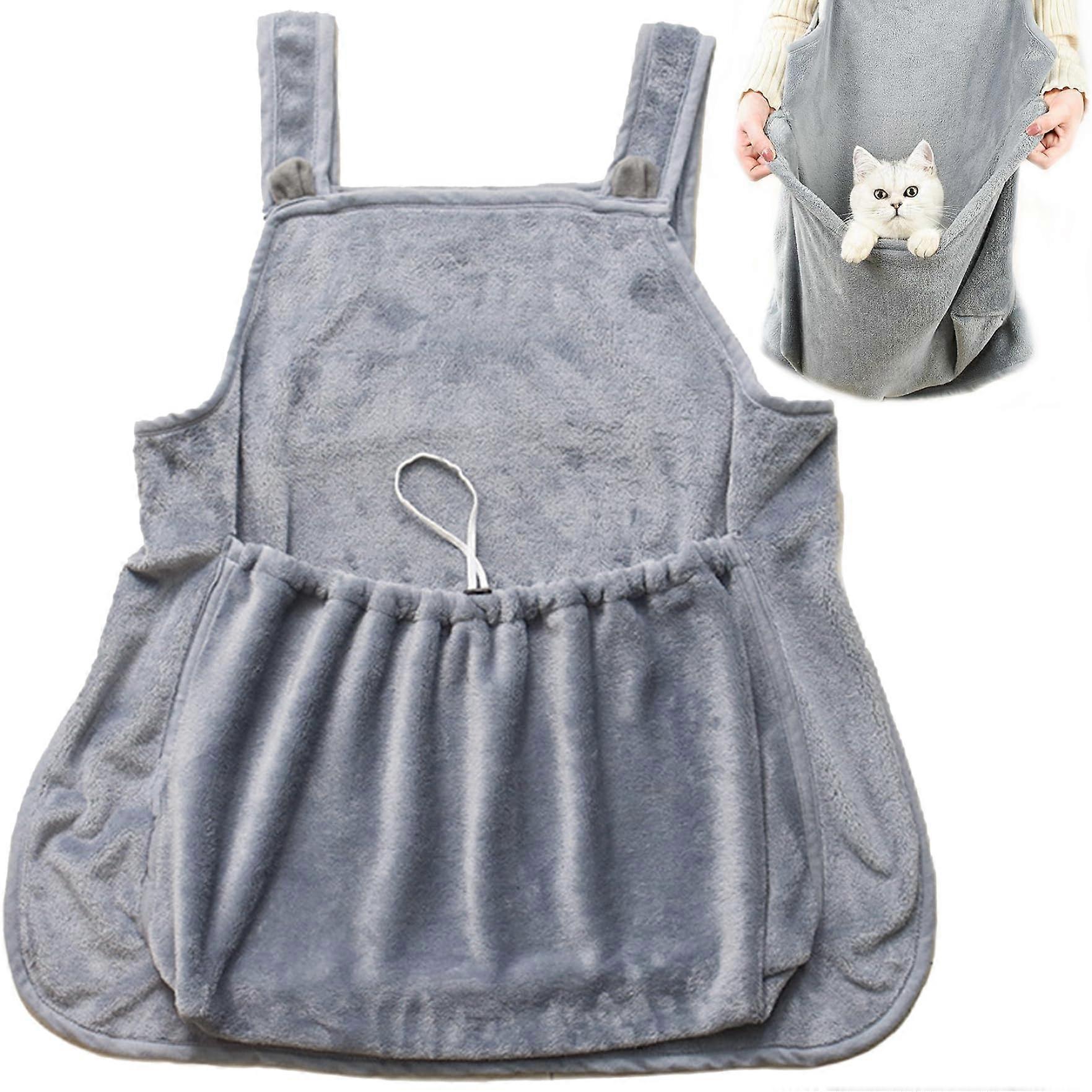 Adjustable cat carrier, breathable cat pouch, soft front chest for interior space of 7.5 kg pet, pouch without hole