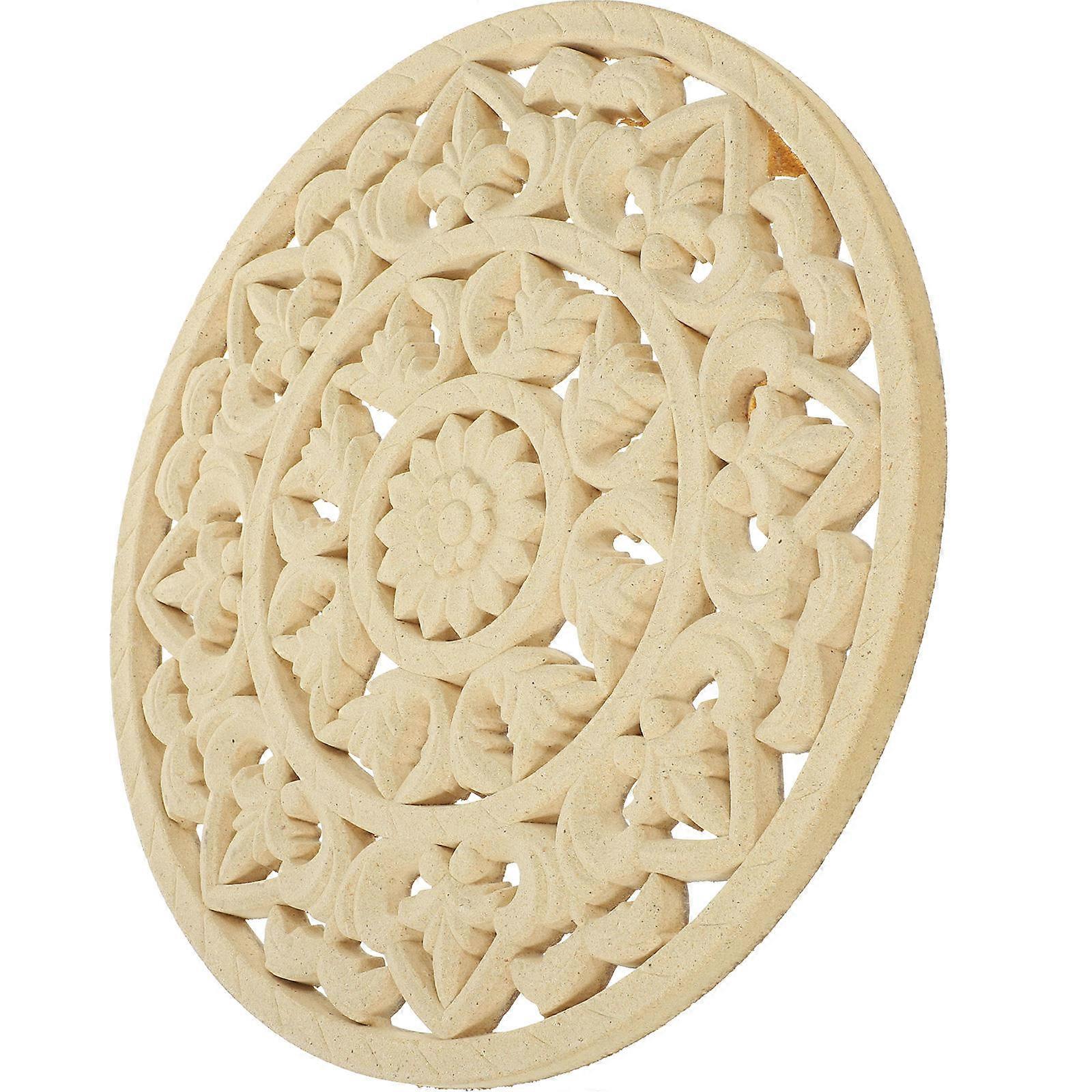 لوحة حائط منحوتة من الخشب للزينة مع أنماط خشبية غير مكتملة زينة اللون البيج