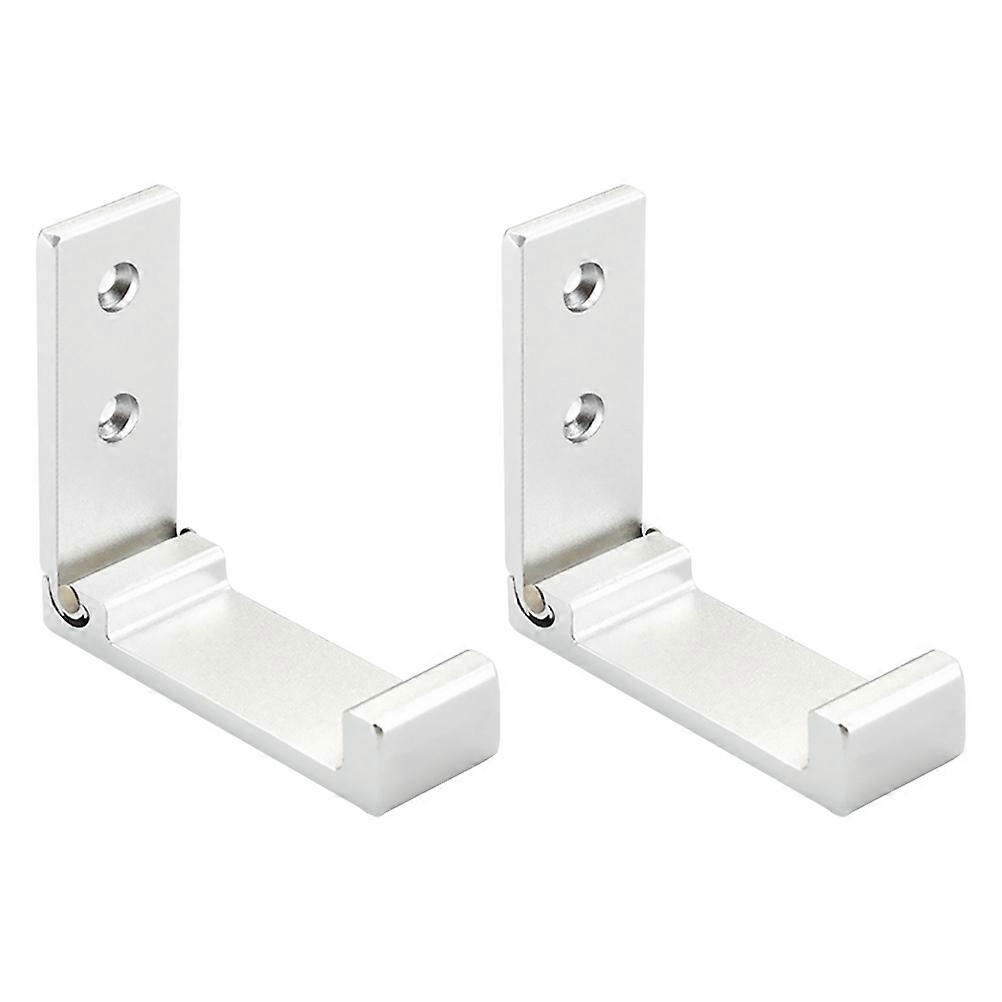 Decorative Wall Hook 2Pcs Foldable Coat Hooks For Household Gadgets In Silver Color With Heavy Duty Functionality