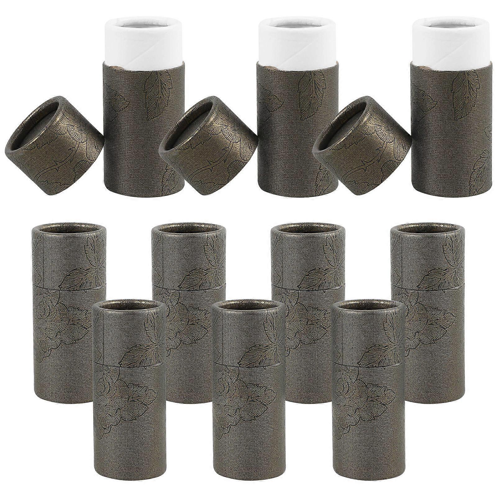 10pcs Sturdy Kraft Paper Essential Oil Packaging Tubes with Lids – Reusable Craft Bottles for DIY, Travel, and Tea Leaf Storage