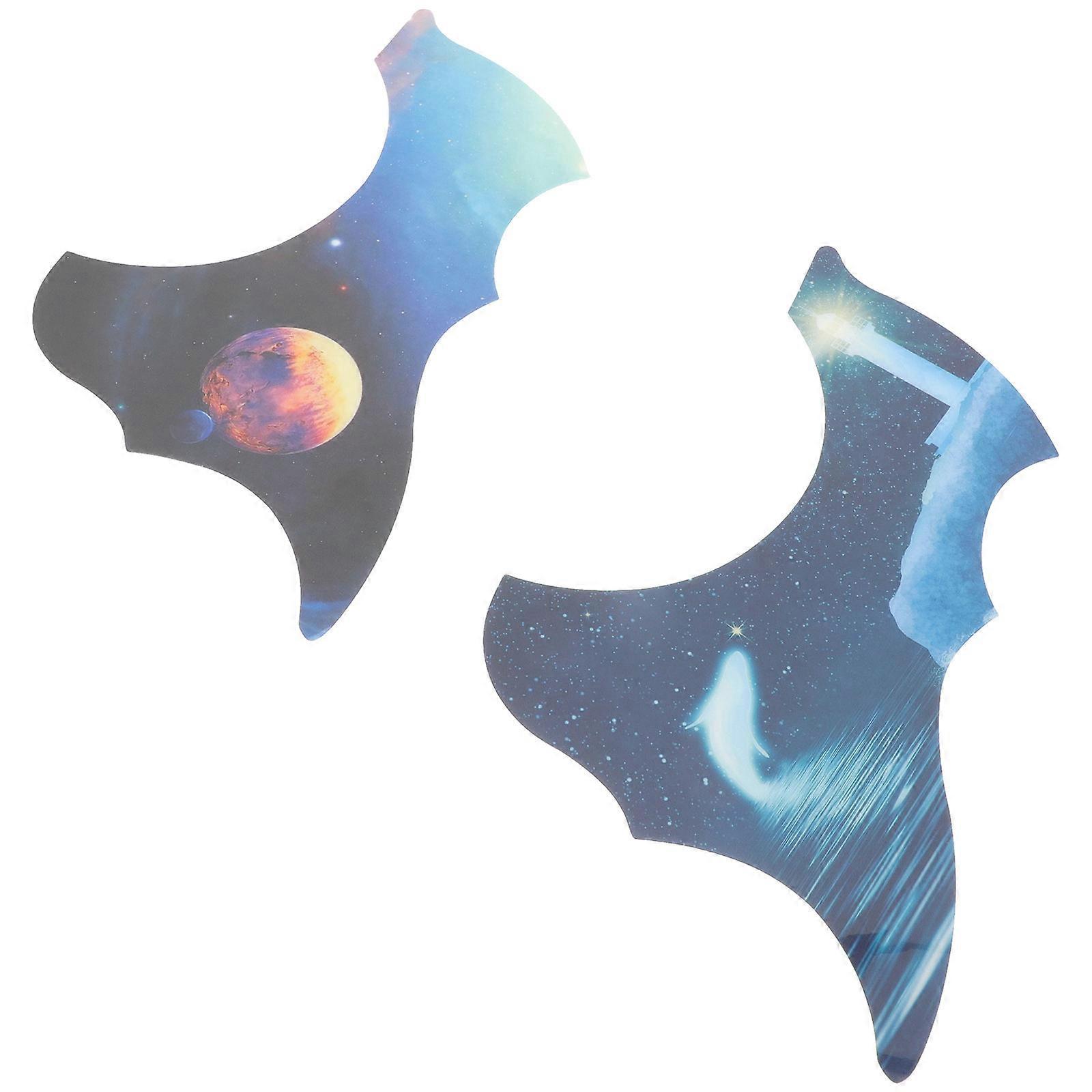 Stickers For Guitar Protective Decor 2Pcs Assorted Shaped Stylish Design Music Practice
