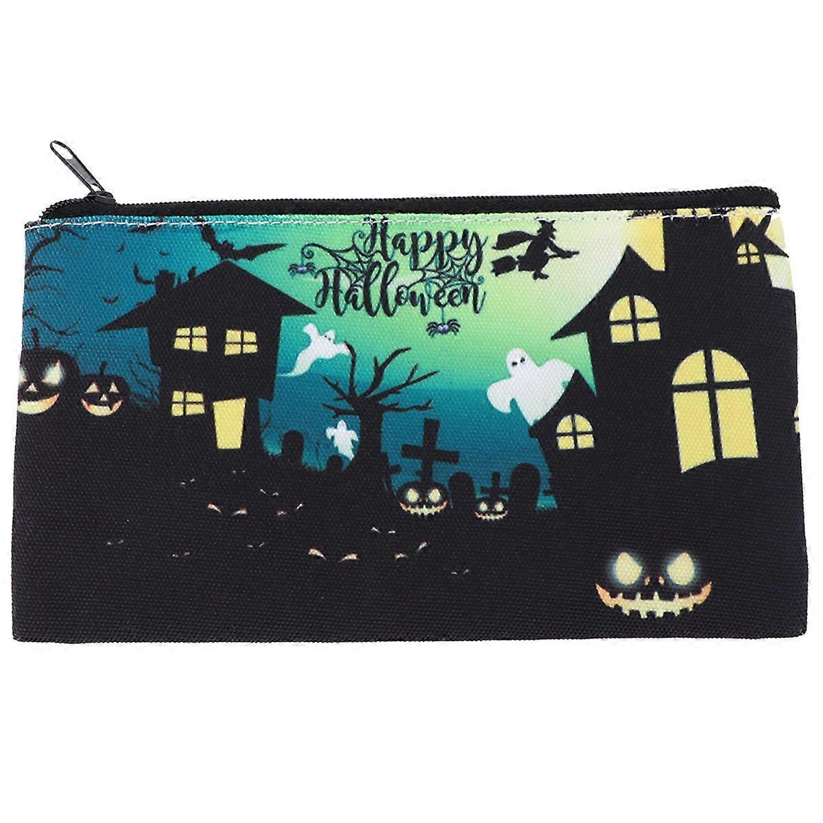 Cosmetic Bag For Travel Halloween Makeup Pouch Portable Multi-function Rectangular 19x12cm 1Set