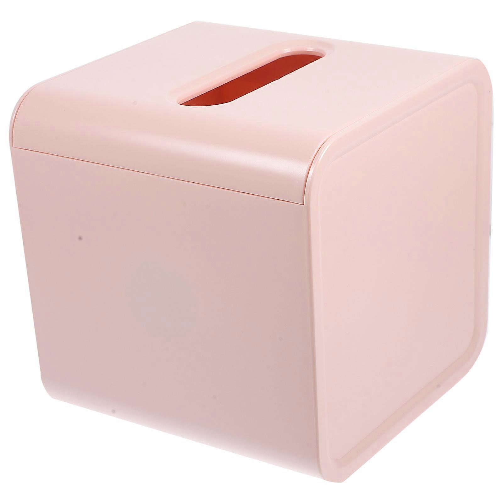 Pink Tissue Box Cover for Bathroom Vanity Countertop Ideal for Storage in Home Office or Dorm