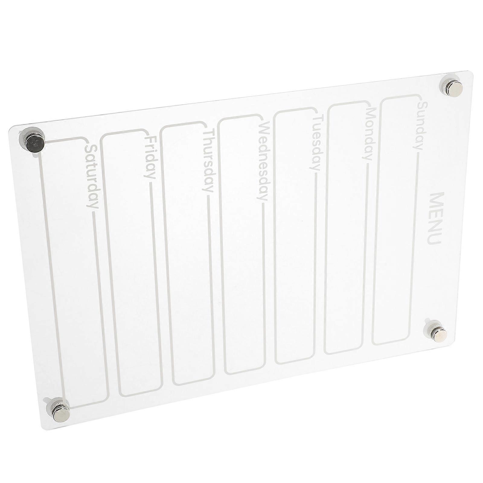 Transparent Magnetic Memo Board for Fridge Weekly Planning Erasable Acrylic Decor 4x6 Inch