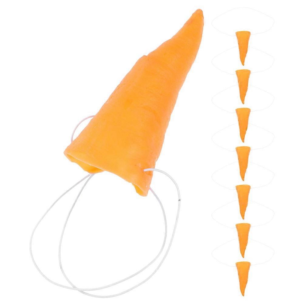 Vinyl Carrot Nose Costume Prop for Themed Events Suitable for Snowman Characters and Witch Costumes Available in 8Pcs