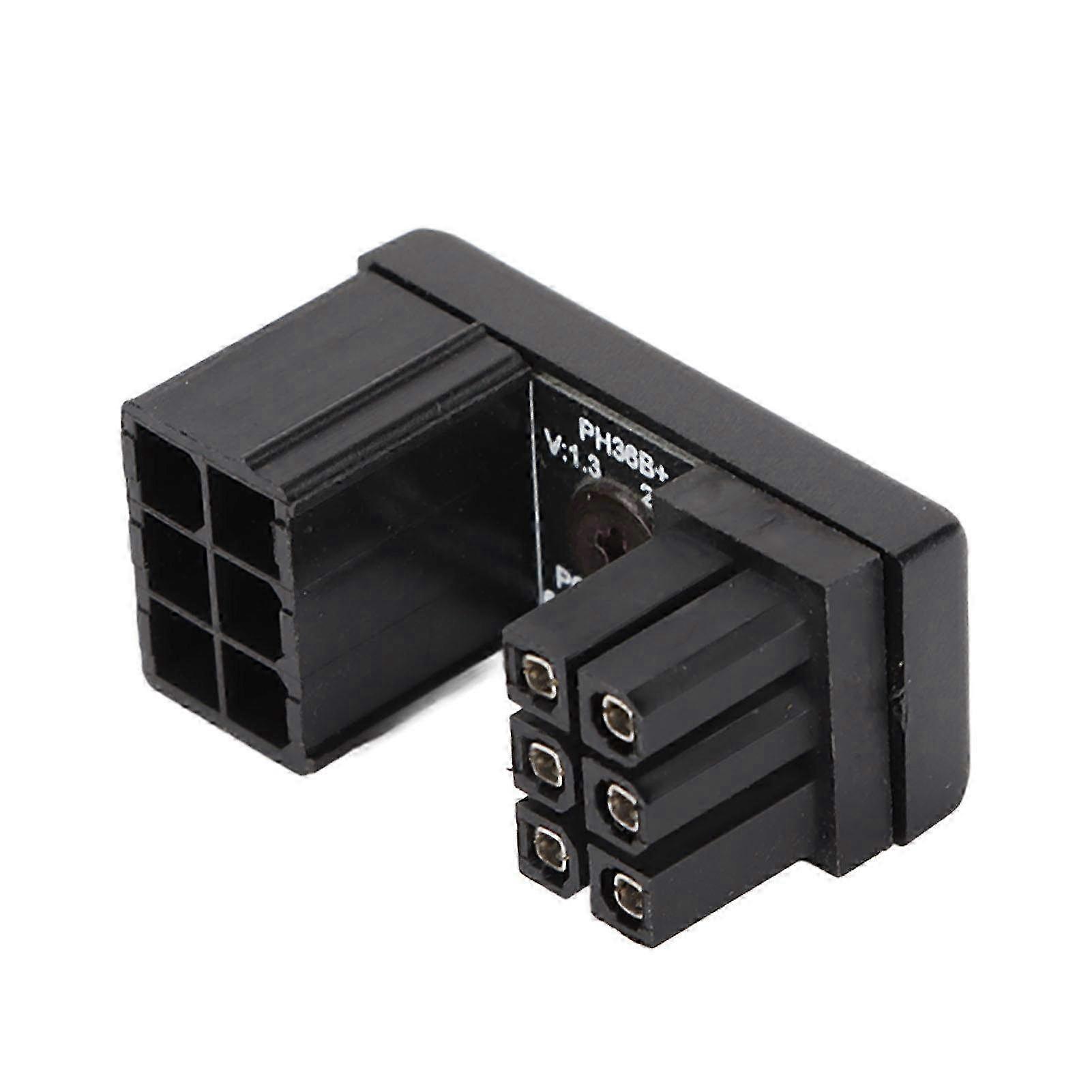 6-Pin Female to 6-Pin Male Graphics Card Adapter - 180 Degree Angled U-Turn Connector for Firm and Secure GPU Connection (PH36B + 1 PCS)