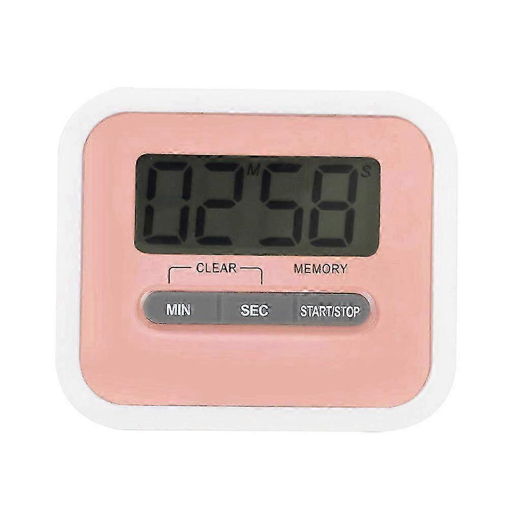 Electronic Digital LCD Kitchen Cooking Timer - 99 Minutes Countdown Timer with Alarm Function in Pink - Multi-Use Cooking Assistant
