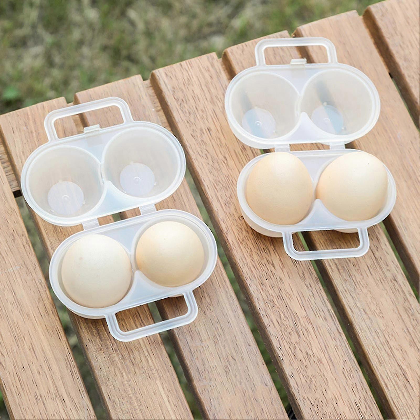 Egg Box Portable With Handle Shockproof Anti-drop 2 Grids Special Egg Container Plastic Egg Tray Daily Use Kaesi