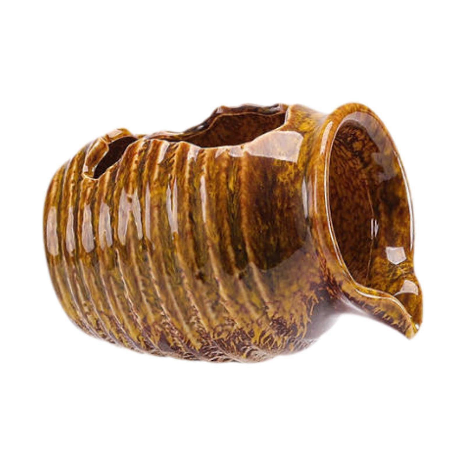 Ceramic Fountain Water Container with Circulation System for Balcony and Garden, Yellow
