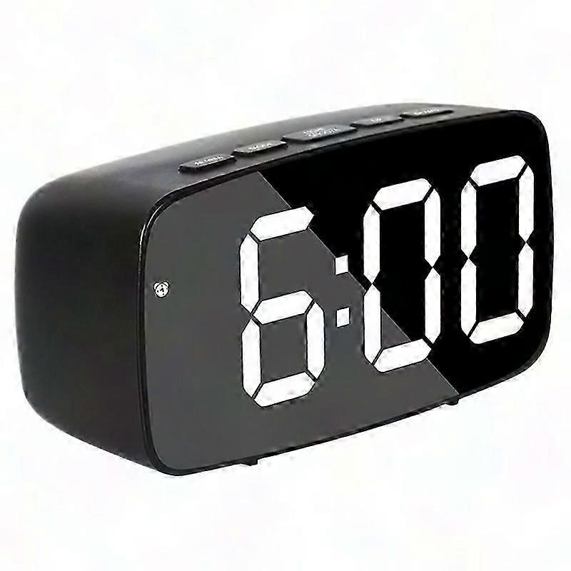 Smart Digital Alarm Clock with LED Display, USB Powered, 12/24H Time, Date & Temperature for Bedside, Desk, Travel
