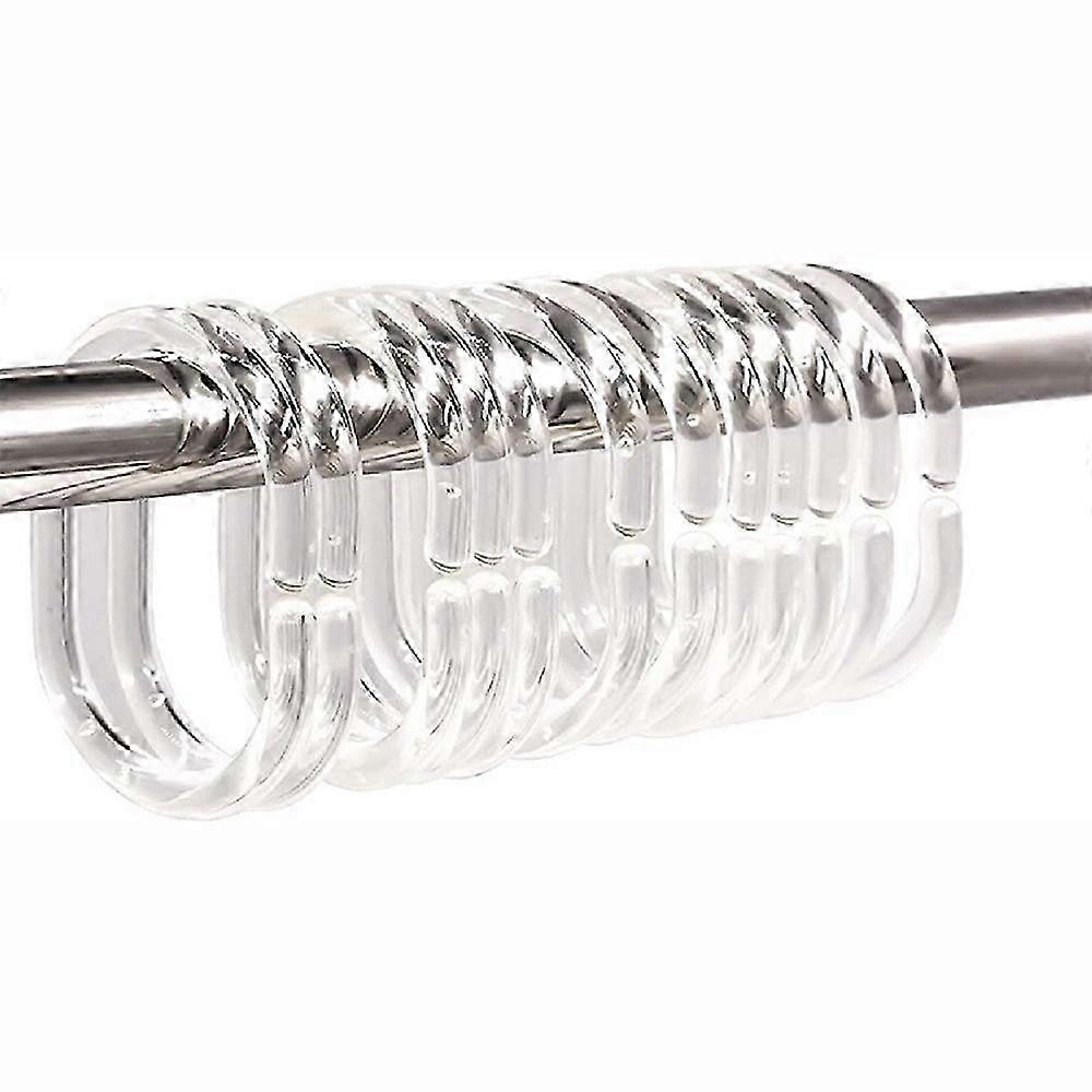 12 Pieces Transparent Curtain Ring, Plastic Shower Ring