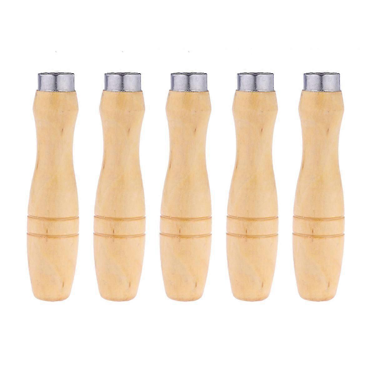 5pcs Wooden Handle for File Cutting Tool Craft - 6.2MM Inner Hole
