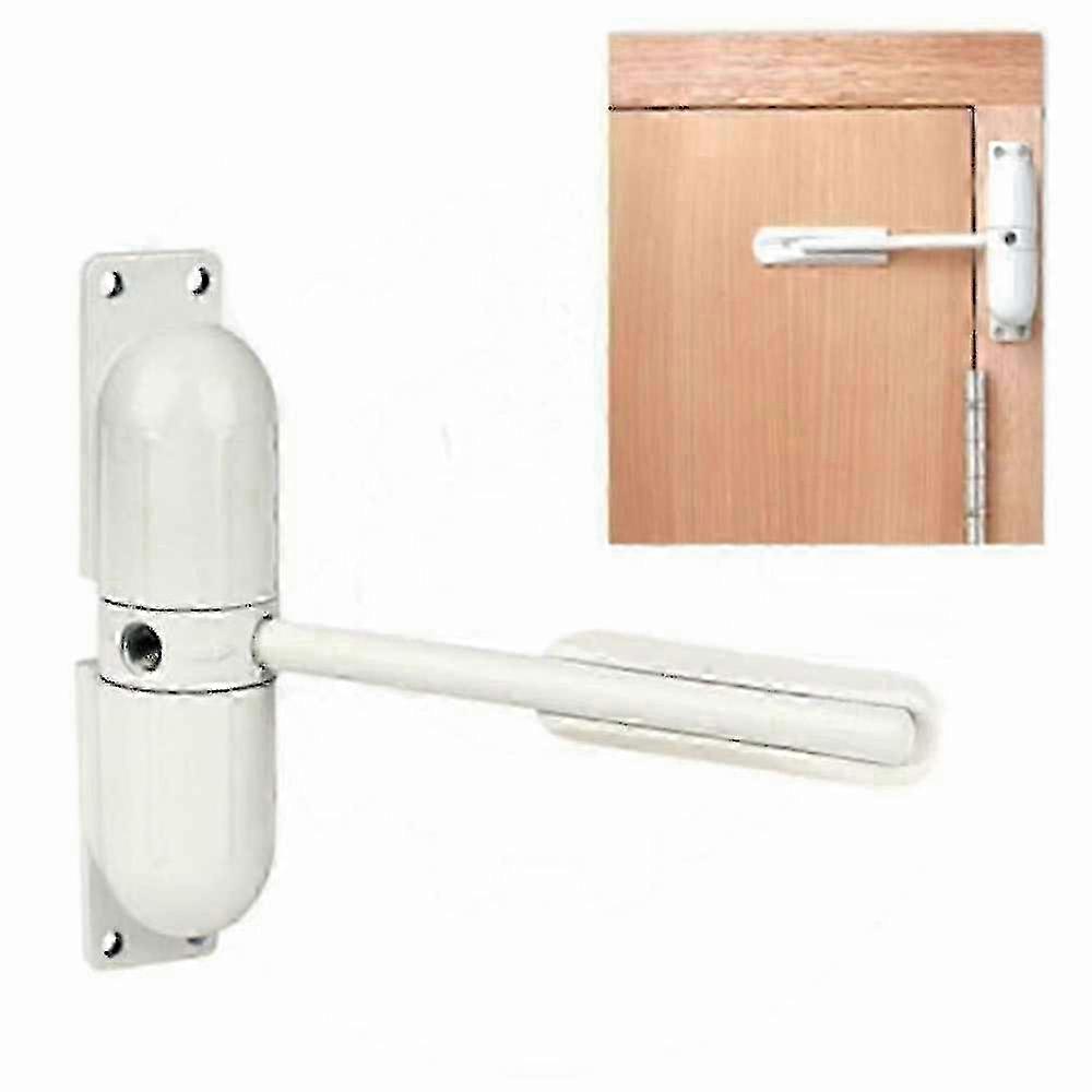 Hvit sinklegering justerbar overflatemontert automatisk lukkeport maskinvare for vektområde 20-60 kg