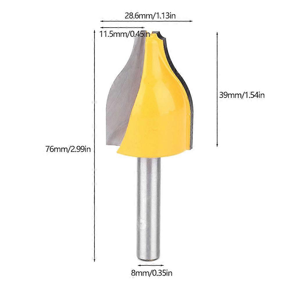 8mm Shank Vertical Ogee Bead Router Bit 28.6mm Blade Diameter