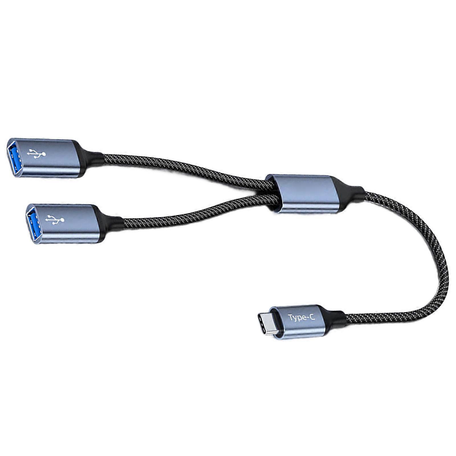 USB C Expander Cable 2/3 Port Aluminum Adapter Data Sync For Keyboards Hard Drive Printers Multicolor