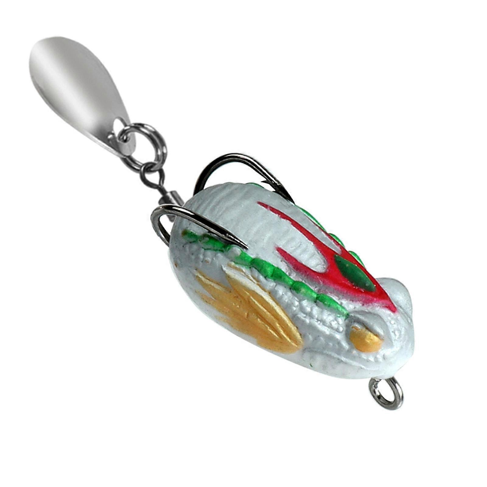 Angelköder Crankbait Köder mit Doppelhaken & Klinge PVC Frösche Köder Weiche Frösche Köder für Schwarzfisch Süßwasserangeln Mehrfarbig