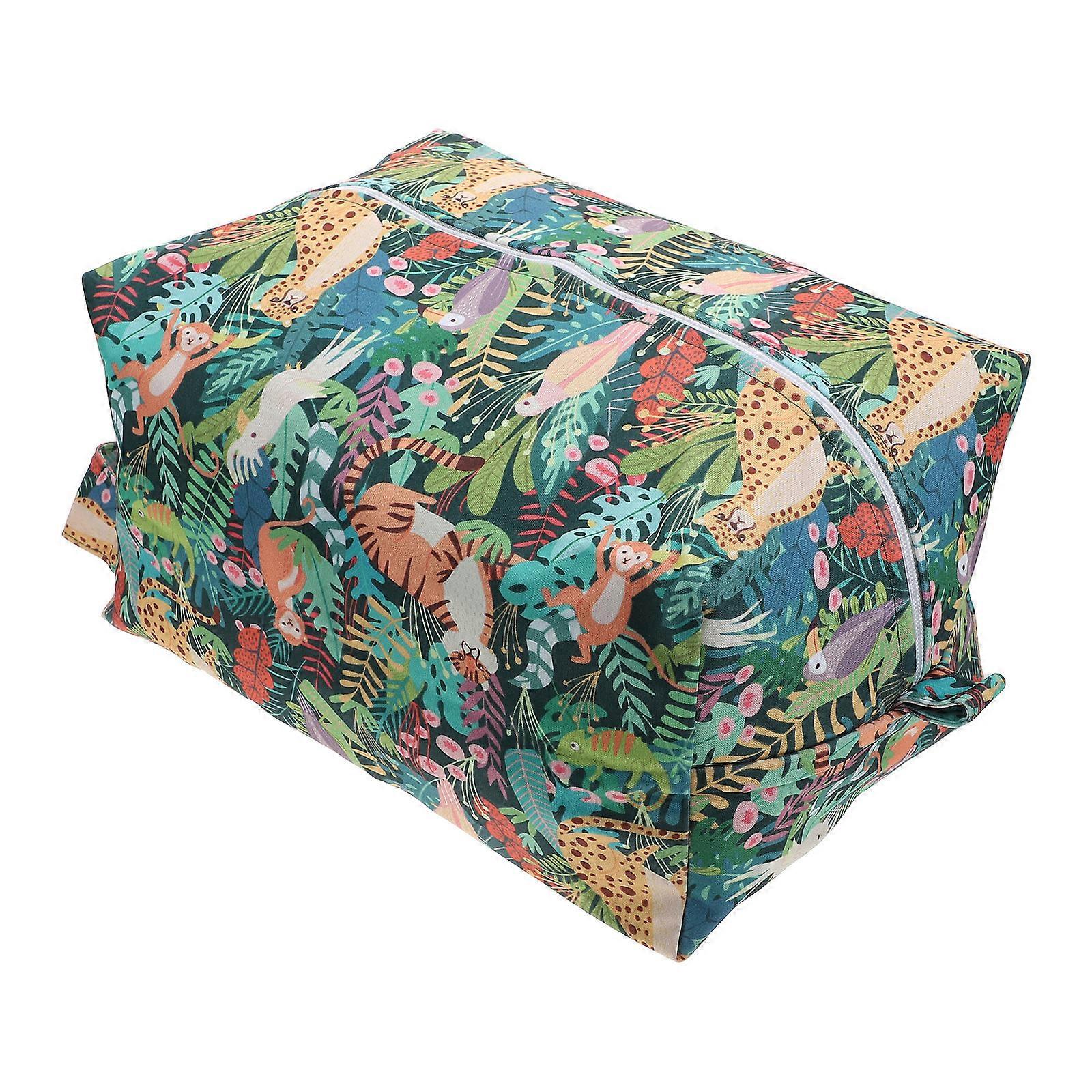 Diaper Nappy Storage Pouch Wet and Dry Item Separation for Families Green Pul Waterproof 1Pc