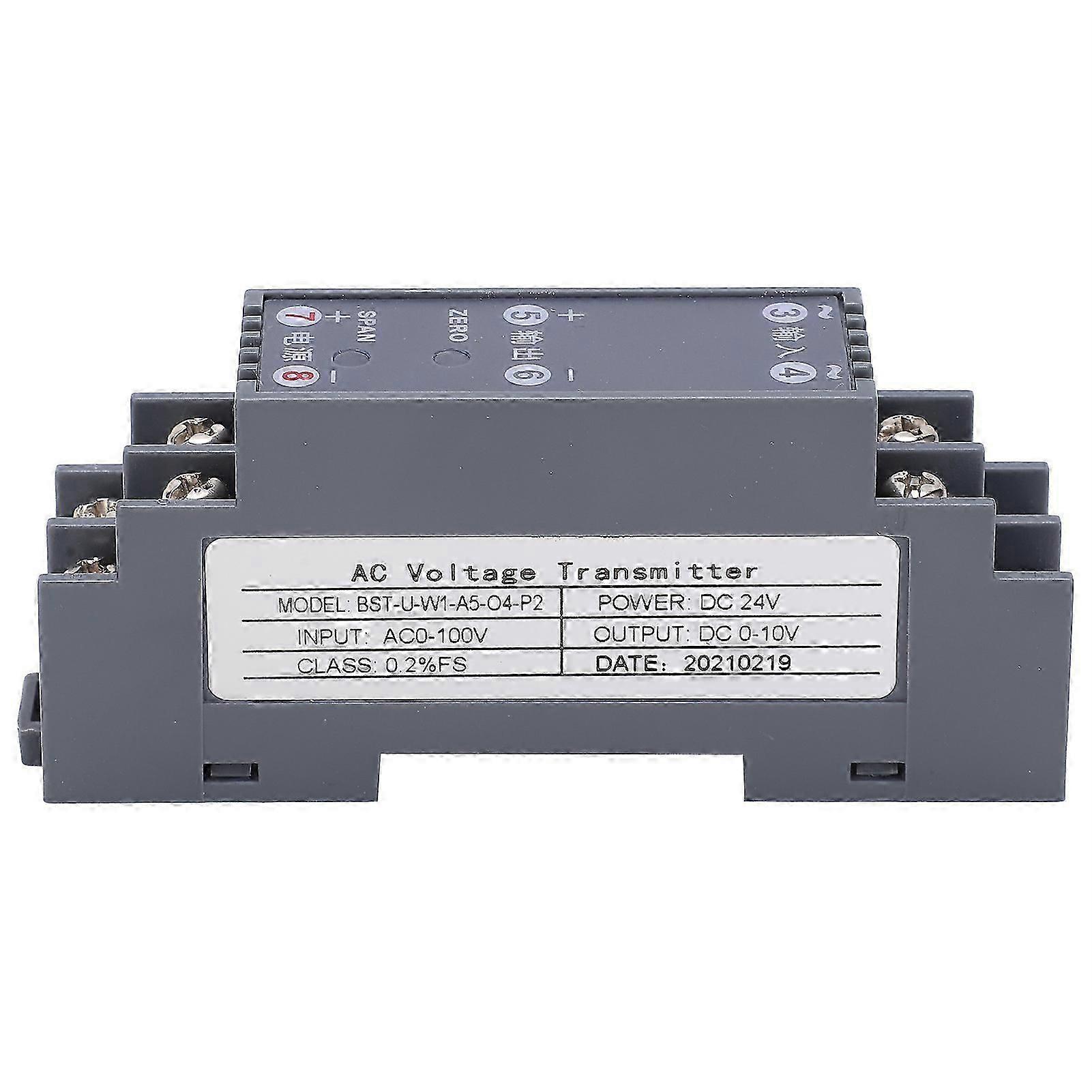 Voltage Transducer AC Signal Isolator Transmitter Sensor 1?in?1?out AC0?100V to DC0?10V