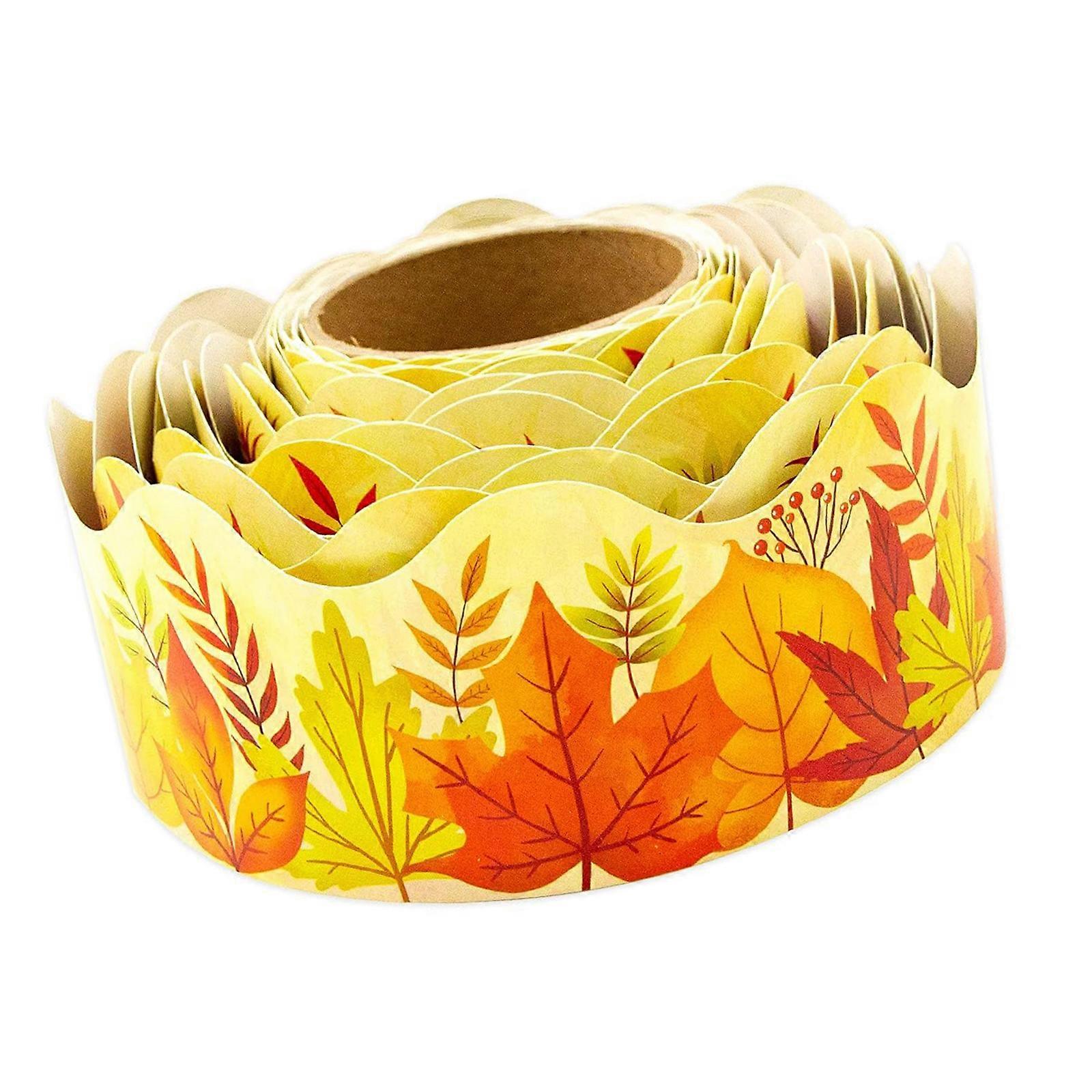 10m Maple Leaf Classroom Borders Back-to-School Bulletin Board Trim Decorations Autumn Bulletin Board Borders Multicolor