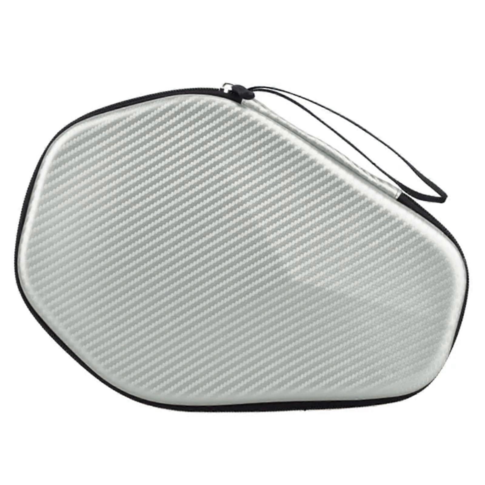 Portable Table Tennis Racket Bag Waterproof Hard Cover Paddle Storage Case for Pingpong Paddles Silver