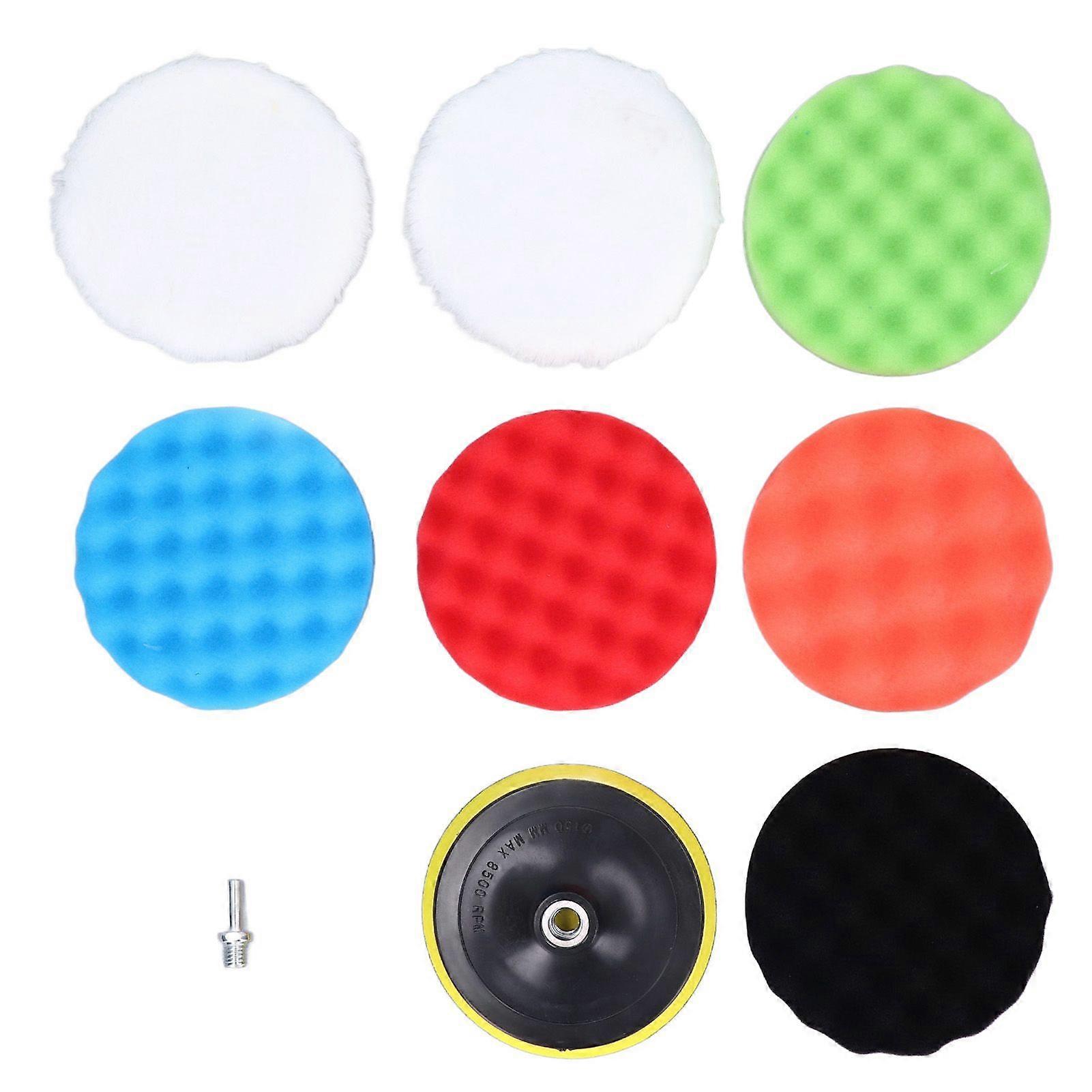 9Pcs Polishing Pad Buffing Sponge 150mm Diameter Cleaning Tool Set Kit for Car Boat