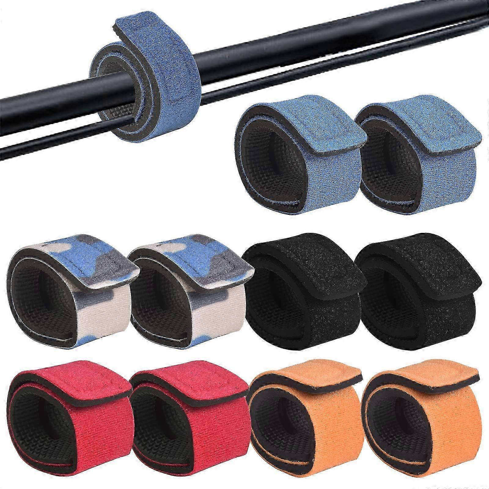 10 PCS Fishing Rod Belts Ties, 5 Colors Elastic Magic Bait Strap,Ad...