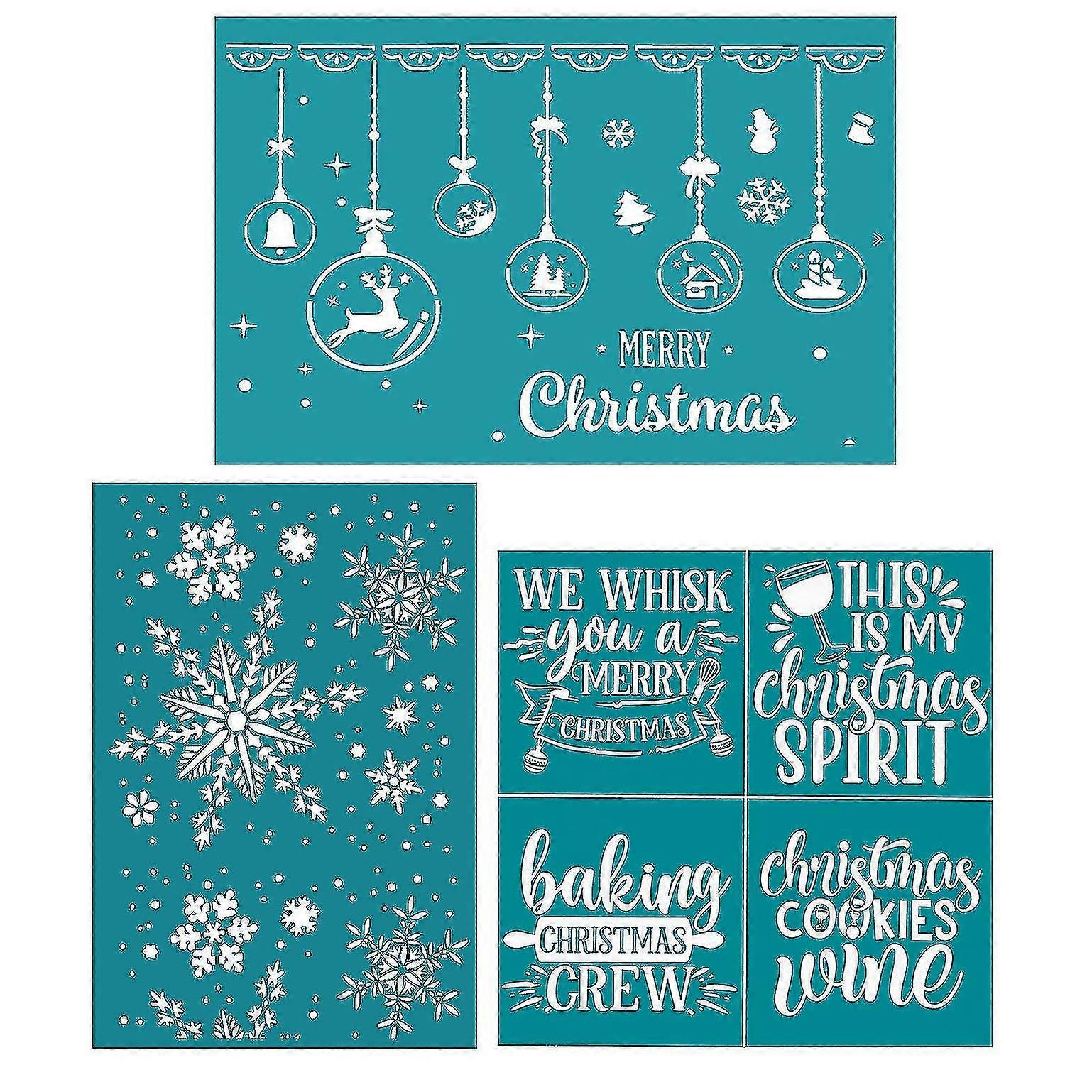Christmas Element Silk Screen Printing Stencil Beginners Handmade C...