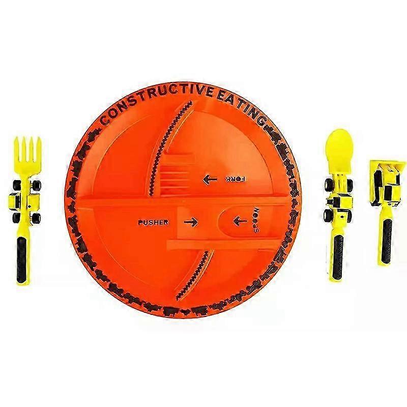 Kinderauto servies set met graafmachine bulldozer schop