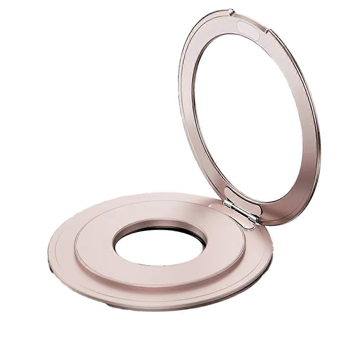 360  Rotation Metal Strong Magnetic Suction Rotating Folding Ring Phone Holder Universal Tablet Desktop Stand Pink