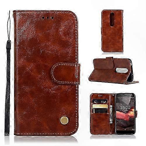 Retro Copper Buckle PU Leather Flip Case for Horizontal Viewing
