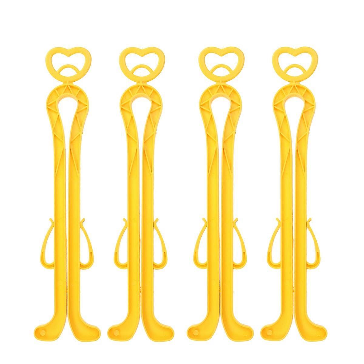 Durable Plastic Boot Shapers with Side Clips for Desiccants and Deodorants 4 Pieces Set Random Color 35cm