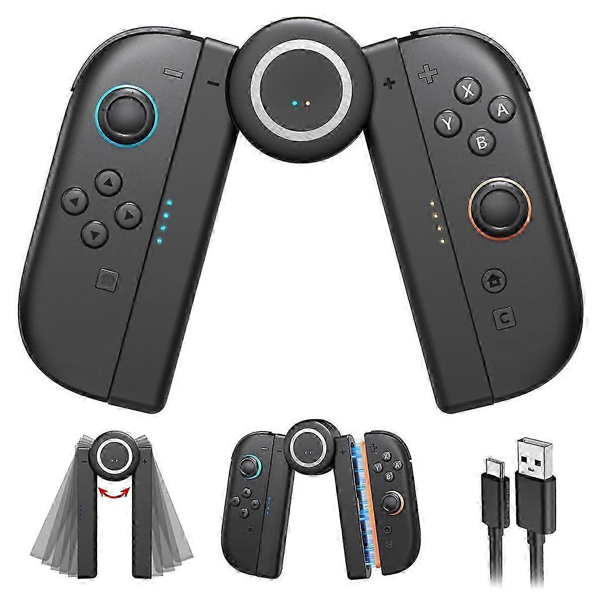 Joyco 互換性のための 5 つの調整可能な回転位置を備えた磁気充電グリップ コントローラー